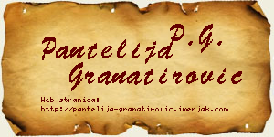 Pantelija Granatirović vizit kartica